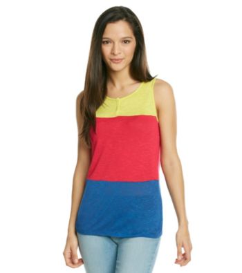 Kensie® Slub Blocked Tank