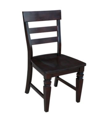 International Concepts Java Set of 2 Ladderback Wood Dining Chairs