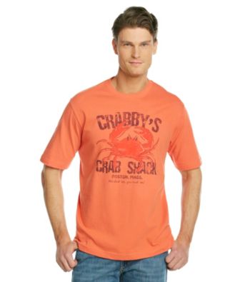 Paradise Collection® Men's Melon Orange Short Sleeve Crab Shack Crew Tee