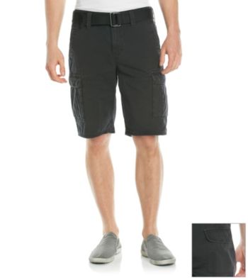 DKNY JEANS® Men's Black Overdyed Canvas Cargo Short