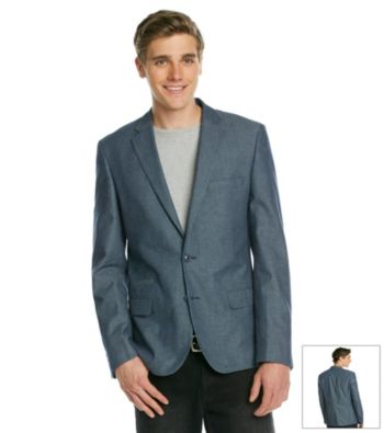 DKNY JEANS® Men's Chambray Blue Dot Blazer