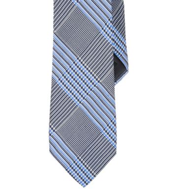 Lauren® Men's Navy Prince of Wales Printed Silk Tie