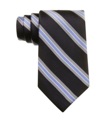 Izod® Men's Black Core Stripe Silk Tie