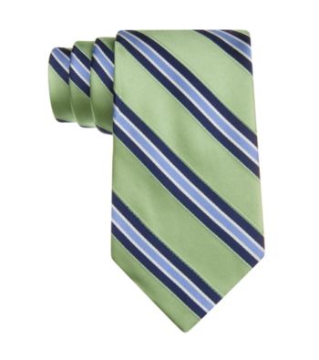 Izod® Men's Green Core Stripe Silk Tie