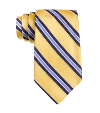 Izod® Men's Yellow Core Stripe Silk Tie