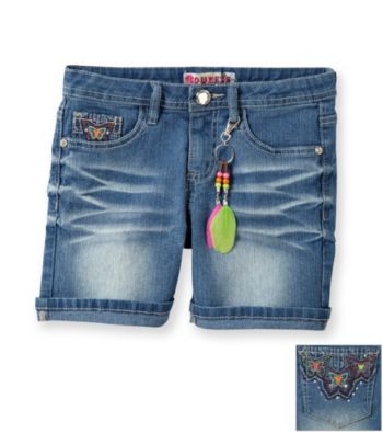 Squeeze® Girls' 7-16 Medium Wash Butterfly Back Pocket Bermudas