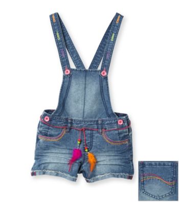 Squeeze® Girls' 7-16 Medium Wash Neon Stitch Shortall