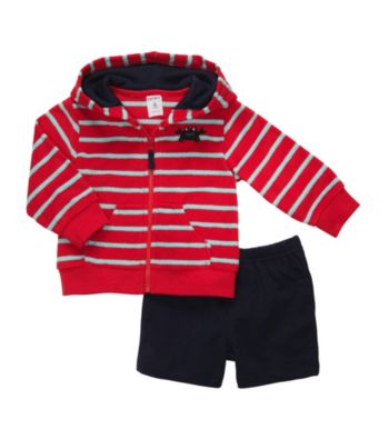 Carter's® Baby Boys' Red Striped Cardigan Set