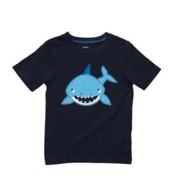 Carter's® Baby Boys' Navy Short Sleeve Shark Tee