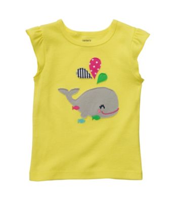 Carter's® Baby Girls' Yellow Short Sleeve Whale Tee
