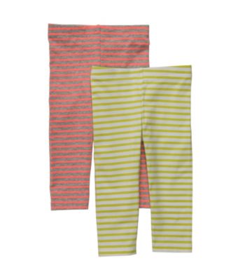 Carter's® Baby Girls' Orange/Lime Striped 2-pk. Leggings Set