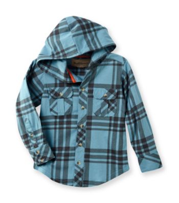 Ruff Hewn Boys' 2T-7 Long Sleeve Hooded Plaid Shirt
