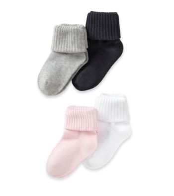 Miss Attitude Girls' Pink/Grey/Navy 4-pk. Roll Socks