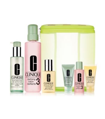 Clinique 3 Step 3 & 4 Great Skin Home & Away Gift Set (A $85 Value)