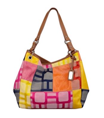 Nine West® Cobalt Multi Vegas Signs Patchwork Large Open Tote