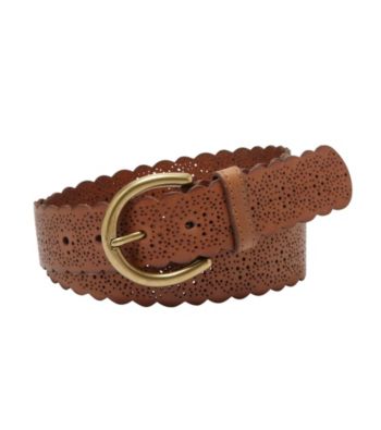 Fossil® Brown Laser Scalloped Jean Belt