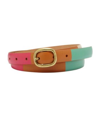 Fossil® Multi Colorblock Skinny Belt