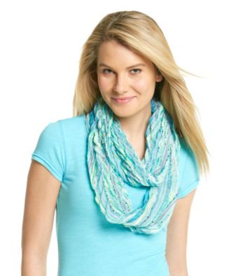 Collection 18 Blue Shock Chevron Pleat Slub Loop Scarf