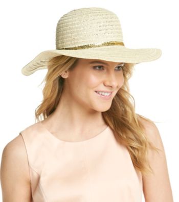 August Accessories® Natural Straw Floppy with Sequins