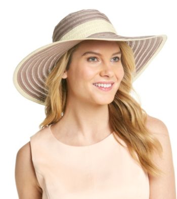 August Accessories® Large Ribbon And Straw Floppy Hat