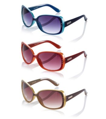 Nine West® Plastic Square Colored Edge Sunglasses