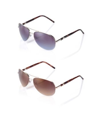 Nine West® Semi-Rimless Metal Aviator Sunglasses