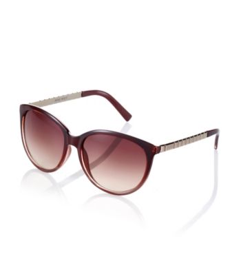 Nine West® Red Gradient Plastic Cat Eye Frame with Metal Temples Sunglasses