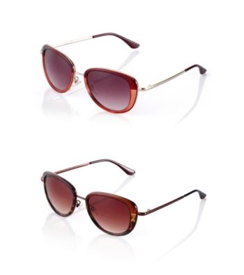 Nine West® Metal and Plastic Frame Cat Eye Sunglasses
