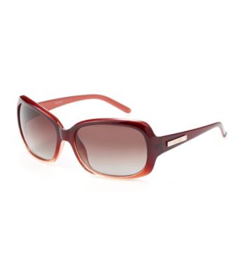Nine West® Cranberry Plastic Rectangle Sunglasses