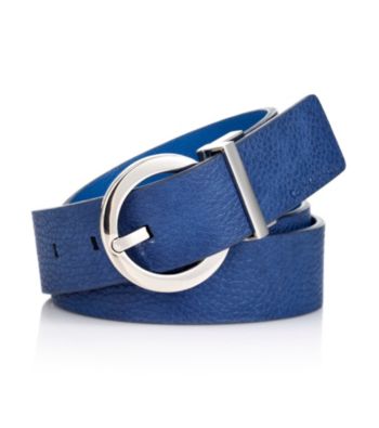 Calvin Klein Turquoise/Navy Reversible Leather Jean Belt