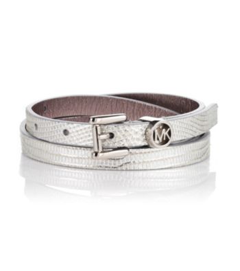 MICHAEL Michael Kors® Silvertone Logo Loop Roller Belt