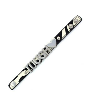 BCBGeneration™ Zebra Print/Silvertone Tough Love Affirmation Bracelet