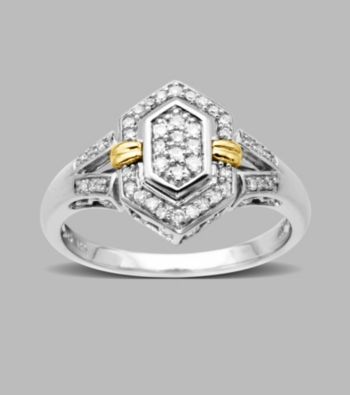 Sterling Silver/14K Gold .20 ct. t.w. Diamond Ring