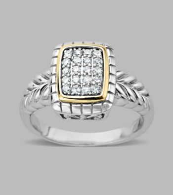 Sterling Silver/14K Gold .20 ct. t.w. Diamond Ring