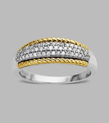 Sterling Silver/14K Gold .20 ct. t.w. Diamond Ring