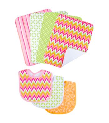 Trend Lab 7-pc. Savannah Bib and Burp Cloth Set