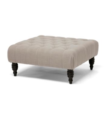 Baxton Studios Keswick Linen Modern Tufted Ottoman