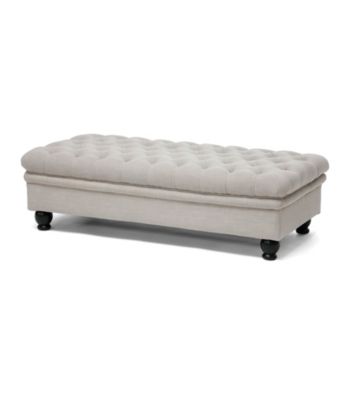 Baxton Studios Guildford Linen Modern Tufted Ottoman