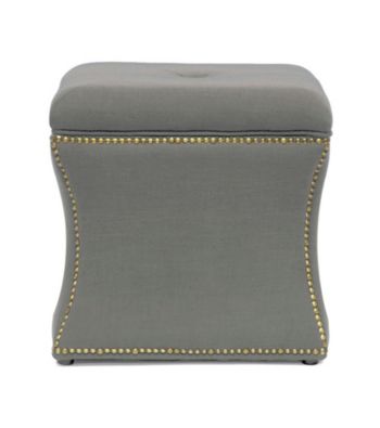 Baxton Studios Shrewsbury Linen Modern Ottoman