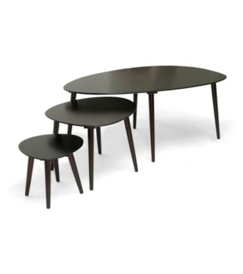 Baxton Studios Metis Dark Brown 3-pc. Modern Nesting Table Set