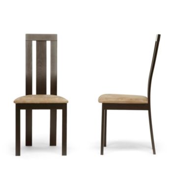 Baxton Studios Verona Set of 2 Dark Brown Modern Dining Chairs
