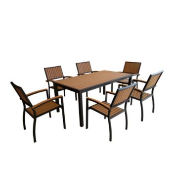 W. Designs Black 7-Piece All-Weather Outdoor Dining Set
