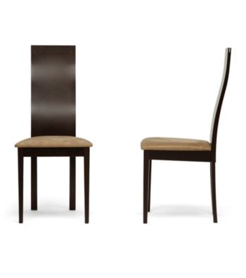 Baxton Studios Geneva Set of 2 Dark Brown Modern Dining Chairs