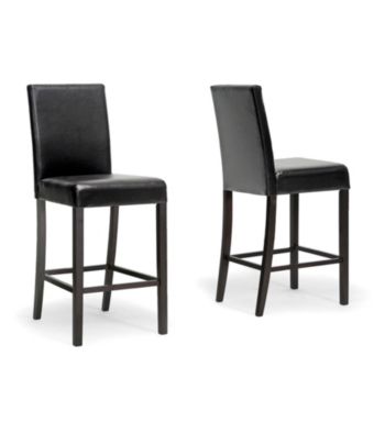Baxton Studios Torino Set of 2 Dark Brown Modern Counter Stools