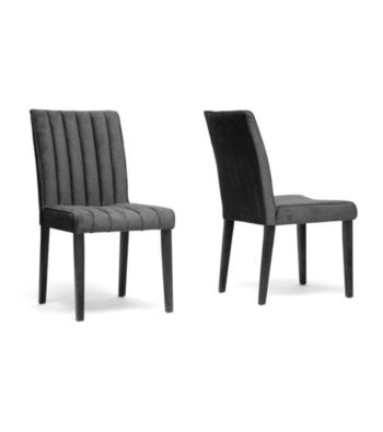 Baxton Studios Stripp Set of 2 Microfiber Modern Dining Chairs
