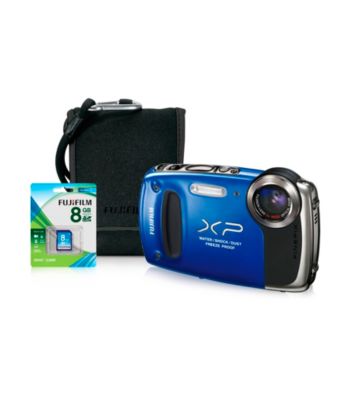 FujiFilm® FinePix Waterproof XP55 14MP Blue Camera with Accessories