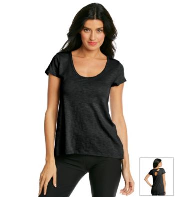 Calvin Klein Performance Short Sleeve Scoopneck Cut-Out Tee
