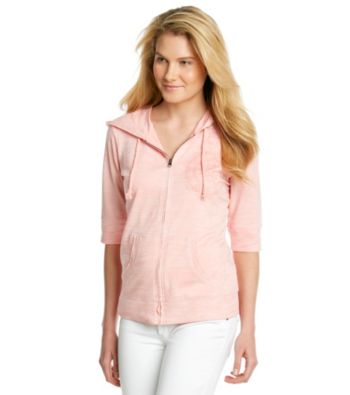 Ruff Hewn Elbow Sleeve Zip Front Printed Hoodie