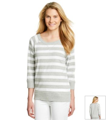 Jones New York Sport® Scoopneck Striped Raglan Pullover Top