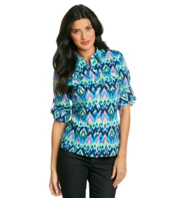 Jones New York Sport® Roll Sleeve Buttonfront Shirt